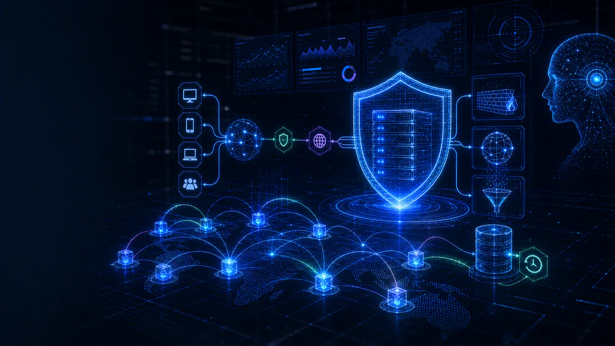 Concept illustration for Cloudflare, Security + Backup Layer