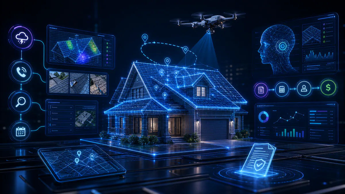 Concept illustration for Roofing Growth OS